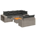 vidaXL Set canapele de grădină cu perne, 11 piese, gri, poliratan vidaXL Set canapele de grădină cu perne, 11 piese, gri, poliratan