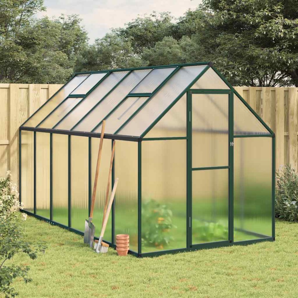 vidaXL Sere cu cadru de bază, verde, 334x169x195 cm, aluminiu