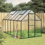 vidaXL Sere cu cadru de bază, verde, 334x169x195 cm, aluminiu vidaXL Sere cu cadru de bază, verde, 334x169x195 cm, aluminiu