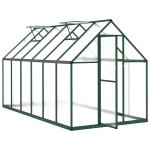 vidaXL Sere cu cadru de bază, verde, 334x169x195 cm, aluminiu vidaXL Sere cu cadru de bază, verde, 334x169x195 cm, aluminiu