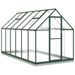 vidaXL Sere cu cadru de bază, verde, 334x169x202 cm, aluminiu vidaXL Sere cu cadru de bază, verde, 334x169x202 cm, aluminiu