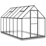 vidaXL Sere cu cadru de bază, antracit, 334x169x202 cm, aluminiu vidaXL Sere cu cadru de bază, antracit, 334x169x202 cm, aluminiu