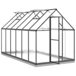 vidaXL Sere cu cadru de bază, antracit, 334x169x202 cm, aluminiu vidaXL Sere cu cadru de bază, antracit, 334x169x202 cm, aluminiu
