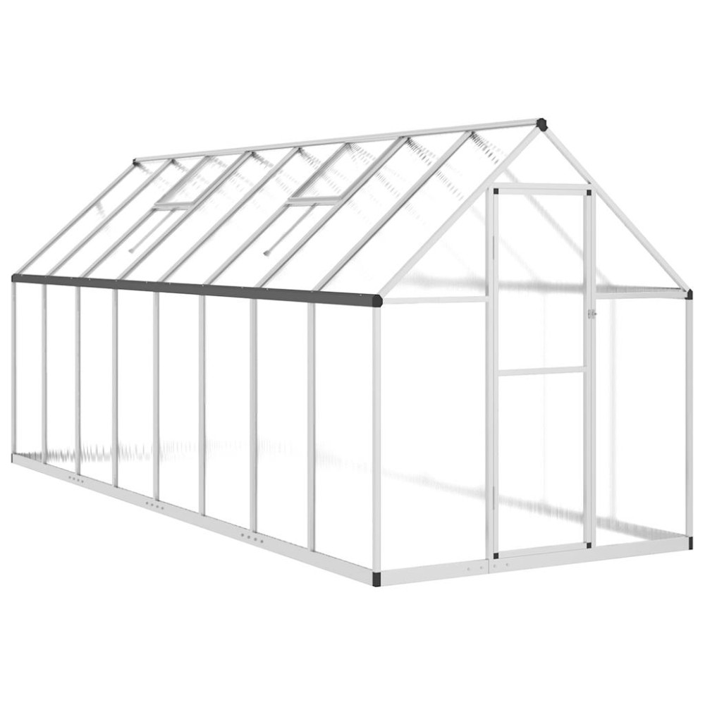 vidaXL Sere cu cadru de bază, argintiu, 445x169x195 cm, aluminiu