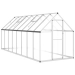 vidaXL Sere cu cadru de bază, argintiu, 445x169x195 cm, aluminiu vidaXL Sere cu cadru de bază, argintiu, 445x169x195 cm, aluminiu