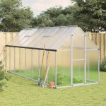 vidaXL Sere cu cadru de bază, argintiu, 445x169x195 cm, aluminiu vidaXL Sere cu cadru de bază, argintiu, 445x169x195 cm, aluminiu