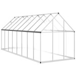vidaXL Sere cu cadru de bază, argintiu, 445x169x195 cm, aluminiu vidaXL Sere cu cadru de bază, argintiu, 445x169x195 cm, aluminiu