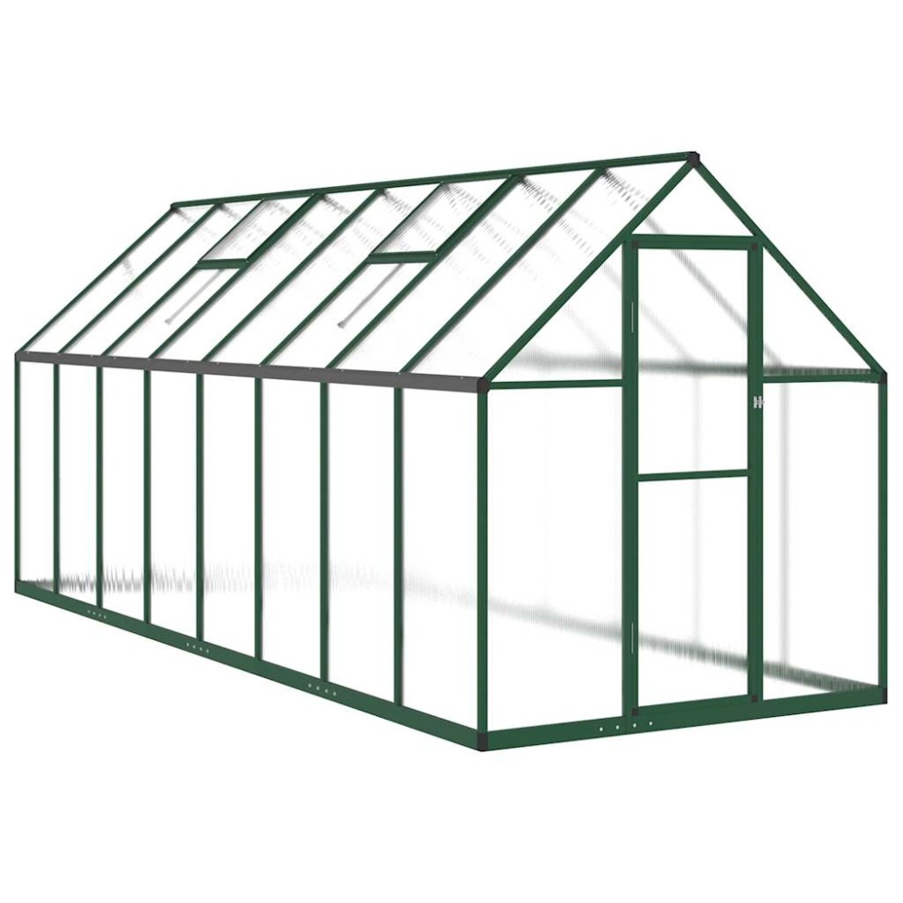 vidaXL Sere cu cadru de bază, verde, 445x169x195 cm, aluminiu