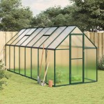 vidaXL Sere cu cadru de bază, verde, 445x169x195 cm, aluminiu vidaXL Sere cu cadru de bază, verde, 445x169x195 cm, aluminiu