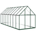 vidaXL Sere cu cadru de bază, verde, 445x169x195 cm, aluminiu vidaXL Sere cu cadru de bază, verde, 445x169x195 cm, aluminiu
