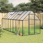vidaXL Sere cu cadru de bază, antracit, 445x169x195 cm, aluminiu vidaXL Sere cu cadru de bază, antracit, 445x169x195 cm, aluminiu