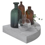 vidaXL Rafturi de colț de perete, 2 buc., gri beton, 25x25x3,8 cm, MDF