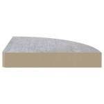 vidaXL Rafturi de colț de perete, 2 buc., gri beton, 25x25x3,8 cm, MDF