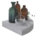 vidaXL Rafturi de colț de perete, 4 buc., gri beton, 25x25x3,8 cm, MDF