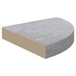 vidaXL Rafturi de colț de perete, 4 buc., gri beton, 25x25x3,8 cm, MDF