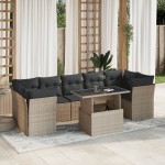 vidaXL Set mobilier de grădină cu perne, 8 piese gri deschis poliratan vidaXL Set mobilier de grădină cu perne, 8 piese gri deschis poliratan