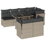 vidaXL Set mobilier de grădină cu perne, 8 piese gri deschis poliratan vidaXL Set mobilier de grădină cu perne, 8 piese gri deschis poliratan