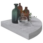 vidaXL Raft de colț de perete, gri beton, 35x35x3,8 cm, MDF vidaXL Raft de colț de perete, gri beton, 35x35x3,8 cm, MDF