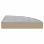 vidaXL Rafturi de colț de perete 2 buc. gri beton 35x35x3,8 cm MDF