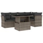 vidaXL Set mobilier grădină cu perne, 6 piese, gri, poliratan