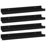 vidaXL Rafturi de perete, 4 buc., negru, 40x9x3 cm vidaXL Rafturi de perete, 4 buc., negru, 40x9x3 cm