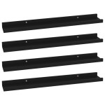 vidaXL Rafturi de perete, 4 buc., negru, 60x9x3 cm vidaXL Rafturi de perete, 4 buc., negru, 60x9x3 cm