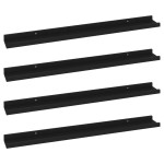 vidaXL Rafturi de perete, 4 buc., negru, 80x9x3 cm vidaXL Rafturi de perete, 4 buc., negru, 80x9x3 cm