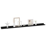 vidaXL Rafturi de perete, 4 buc., negru, 115x9x3 cm