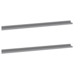 vidaXL Rafturi de perete, 2 buc., gri, 115x9x3 cm vidaXL Rafturi de perete, 2 buc., gri, 115x9x3 cm