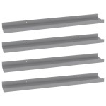 vidaXL Rafturi de perete, 4 buc., gri, 60x9x3 cm