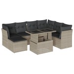 vidaXL Set mobilier de grădină cu perne, 8 piese gri deschis poliratan vidaXL Set mobilier de grădină cu perne, 8 piese gri deschis poliratan
