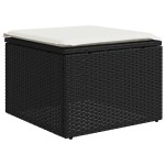 vidaXL Set mobilier de grădină cu perne, 9 piese, negru, poliratan vidaXL Set mobilier de grădină cu perne, 9 piese, negru, poliratan