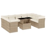 vidaXL Set canapele de grădină cu perne, 10 piese, bej, poliratan