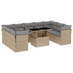 vidaXL Set canapele de grădină cu perne, 10 piese, bej, poliratan