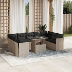 vidaXL Set canapele de grădină cu perne 10 piese gri deschis poliratan vidaXL Set canapele de grădină cu perne 10 piese gri deschis poliratan