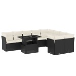 vidaXL Set canapele de grădină cu perne, 10 piese, negru, poliratan vidaXL Set canapele de grădină cu perne, 10 piese, negru, poliratan