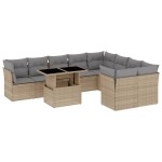 vidaXL Set canapele de grădină cu perne, 10 piese, bej, poliratan