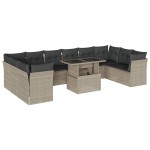 vidaXL Set canapele de grădină cu perne, 11 piese, gri, poliratan vidaXL Set canapele de grădină cu perne, 11 piese, gri, poliratan