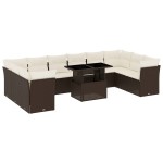 vidaXL Set canapele de grădină cu perne, 11 piese, maro, poliratan vidaXL Set canapele de grădină cu perne, 11 piese, maro, poliratan