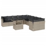 vidaXL Set canapele de grădină cu perne, 11 piese, gri, poliratan vidaXL Set canapele de grădină cu perne, 11 piese, gri, poliratan