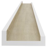 vidaXL Rafturi de perete, 4 buc., alb și stejar sonoma, 100x9x3 cm