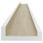 vidaXL Rafturi de perete, 4 buc., alb și stejar sonoma, 115x9x3 cm