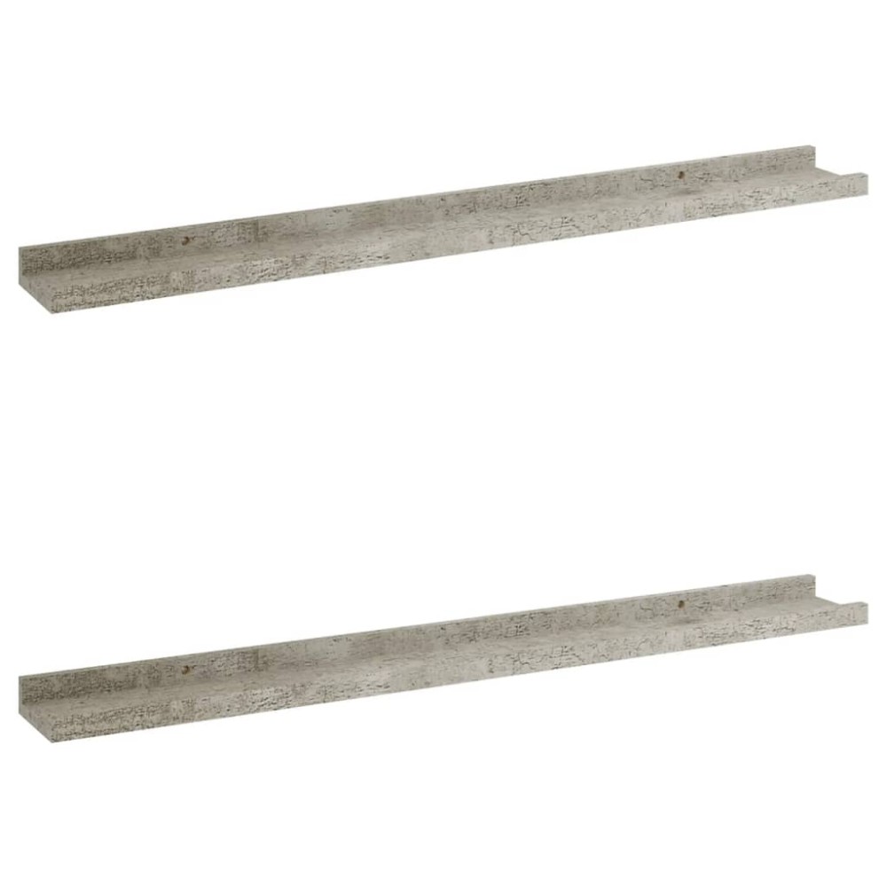 vidaXL Rafturi de perete, 2 buc., gri beton, 80x9x3 cm