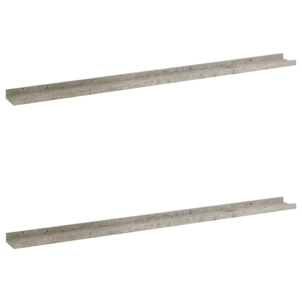 vidaXL Rafturi de perete, 2 buc., gri beton, 115x9x3 cm