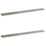 vidaXL Rafturi de perete, 2 buc., gri beton, 115x9x3 cm