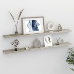 vidaXL Rafturi de perete, 2 buc., gri beton, 115x9x3 cm