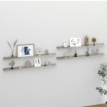 vidaXL Rafturi de perete, 4 buc., gri beton, 115x9x3 cm