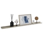 vidaXL Rafturi de perete, 4 buc., gri beton, 115x9x3 cm