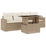 vidaXL Set canapele de grădină cu perne, 5 piese, bej, poliratan vidaXL Set canapele de grădină cu perne, 5 piese, bej, poliratan