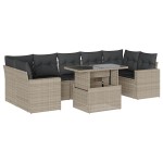 vidaXL Set mobilier de grădină cu perne, 8 piese gri deschis poliratan vidaXL Set mobilier de grădină cu perne, 8 piese gri deschis poliratan